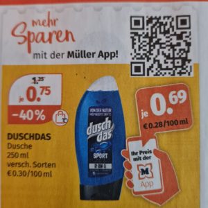 Duschdas Angebot bei Müller Drogerie Märkten