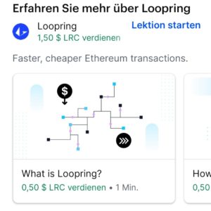 1,5 $ in Loopring (LRC) bei coinbase