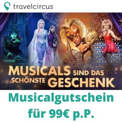 🎁 Gutschein für 2 Personen 198€ im Übernachtung - Musical für ein Hotel für Die 
