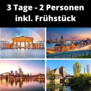 Reise-Gutschein: 3 Tage Kurzurlaub inkl. Frühstück für 139€ / 35€ p.P-. &amp; Nacht - Berlin, Budapest, Hamburg, Lübeck und mehr