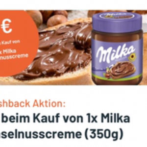 1€ Cashback auf Milka Haselnusscreme Smhaggle App