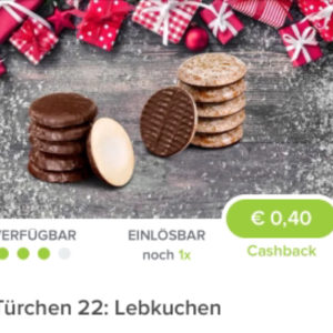 0,40€ Cashback auf Lebkuchen Marktguru App Türchen 22