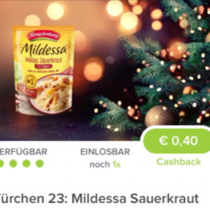 0,40€ Cashback auf Mildessa Sauerkraut Marktguru App Türchen 23