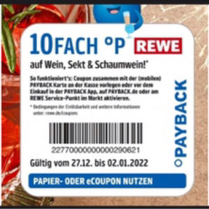 10x Paybackpunkte auf Sekt Schaumwein Wein Rewe