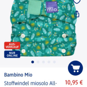 50% Rabatt Stoffwindel Bambino Mio Kolibri DM