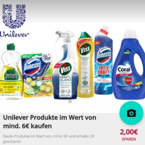 4 Reinigungsprodukte für umgerechnet 2,40 Euro, dank Rewe, Payback und Scondoo ggf. personalisiert