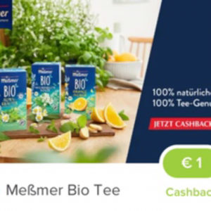 3x 1€ Cashback für Meßmer Bio Tee Marktguru App