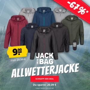 Allwetterjacke für nur 14,85€ *mit Tragebeutel*