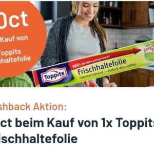 1,50 € Cashback auf Toppits Frischhaltefolie (und Gewinn) möglich