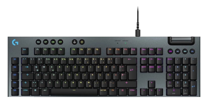 Dunkelgraue Gaming-Tastatur von Logitech