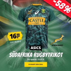 🦌 Südafrika Springboks ASICS Herren Fan Trikot für 16,99€ zzgl. Versand