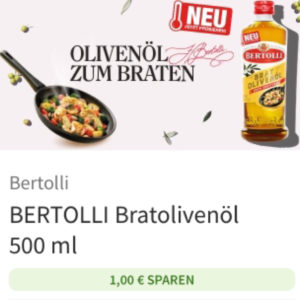 3x Bratolivenöl Bertolli für je 2,39€ mit Coupies und Kaufland App