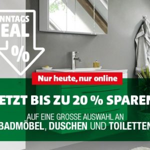 Hagebaumarkt bis zu 20% auf Badmöbel, Duschen und Toiletten