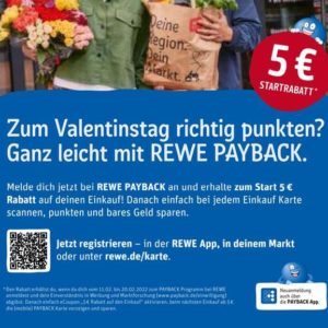 GRATIS *5€ sparen* mit Rewe Payback ab 5€ Einkauf bis 20.02.22