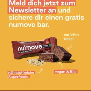 🍫 GRATIS: Proteinriegel numove Brownie Crunch für Newsletter bei nu-company