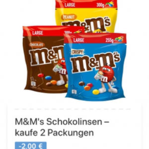 2€ Rabatt beim Kauf von 2x M&amp;Ms Kaufland Card