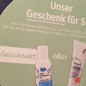 Hygiene Handgel gratis bei dm