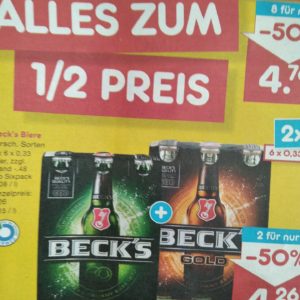 Netto: Beck&#039;s Bier 2x 6er Pack 4,26€ &amp; Pfand