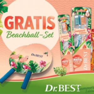 gratis Beachball-Set beim Kauf von 2x Zahnbürsten Dr. Best Summer Edition