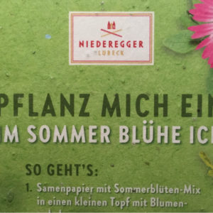 gratis Sommerblütensamenkarte von Niederegger