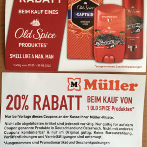 20% Rabatt auf Old Spice Produkte für Herren bei Müller