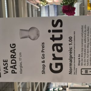 Pådrag Vase gratis bei Ikea - Neu mit der Funktion "Shop &amp; Go" - gesehen in Freiburg ggf. regional