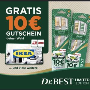 GRATIS 10€ Bestchoice Gutschein bei Kauf von 2 Dr. Best Limited Edition Aktionspackungen