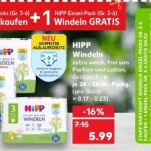 2+1 Gratis HiPP Windeln ( Gr. 3-6 )