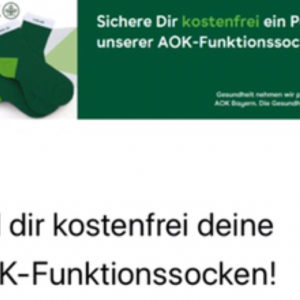 gratis Funktionssocken fürs Stadtradeln von der AOK Bayern