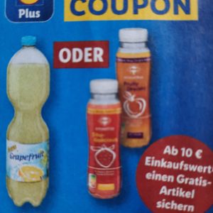 Gratis Grapefruit-Limonade oder Smoothie 10 € Einkauf bei Lidl mit der App