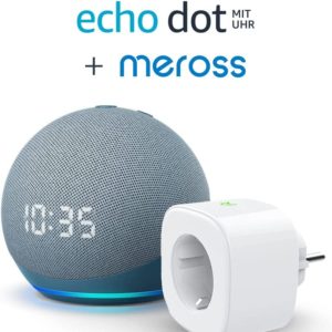 Echo Dot (4. Generation) mit Uhr + Meross Smart Plug WLAN-Steckdose für 29,99€ (statt 41€)