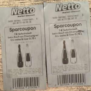 7€ Rabatt auf Champagner Cru weiss und rose 0,75l Netto MD