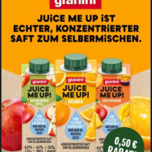 0,50€ Rabatt auf Granini Juice me up Saft Konzentrat