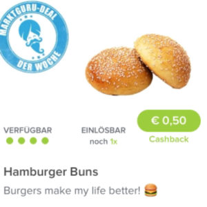 -0,50€ Rabatt auf Hamburger Buns Marktguru App