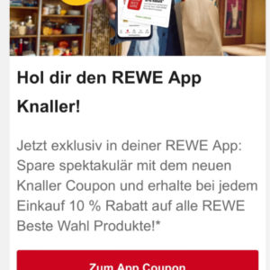 10% Rabatt auf Rewe Beste Wahl Produkte