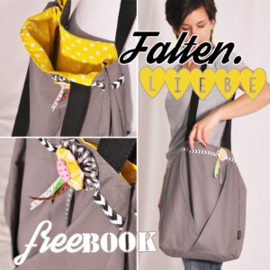 GRATIS Schnittmuster für lässig coole Falten-Tasche kostenlos downloaden bei Makerist