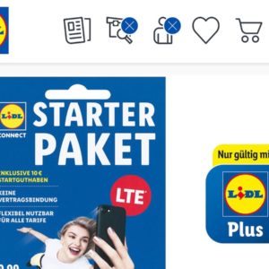 Mit Lidl Plus Sim-Starterset für 1,99€ statt 9,99€ (+ 10€ Startguthaben)