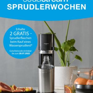 GRATIS *2 SodaStream Sprudlerflaschen* für Kauf von SodaStream Wassersprudler vom 02.05. bis 14.07.22