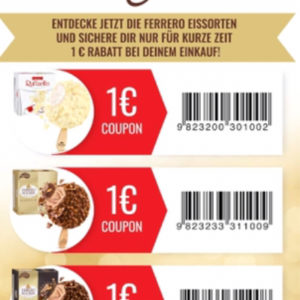 KaufDa App 3x 1€ Rabatt auf Ferrero Eis Rafaello Rocher