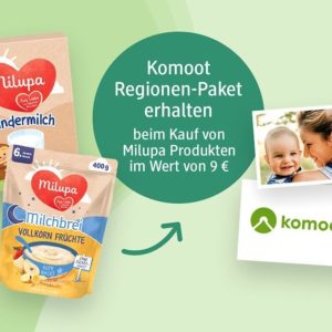 GRATIS bis zu *13 Komoot Regionen-Pakete* + Kinderbüchlein mit Wissenswertem über Tiere und Natur geschenkt beim Kauf von Milupa-Produkten für 9€