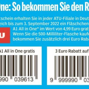 GRATIS "Dr. Wack A1 All in One" Autoreiniger durch BamS Coupon bei ATU