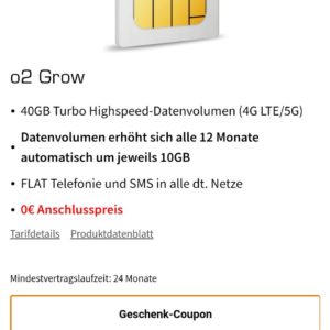 O2 Grown mit 500€ Saturn Gutschein