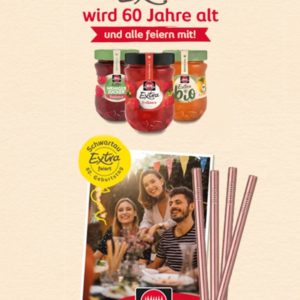 4er Pack Edelstahl Strohhalme mit Gravur GRATIS beim Kauf von 2 Gläsern Schwartau