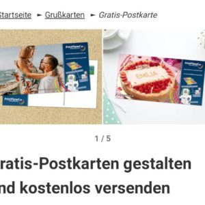 GRATIS Postkarte mit eigenem Motiv versenden bei PrintPlanet (mit Werbung)