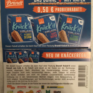 0,50€ Rabatt auf Brandt Knäck‘it Knäck it Knäckit