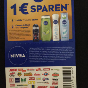 1€ Rabatt auf 2 Nivea Produkte