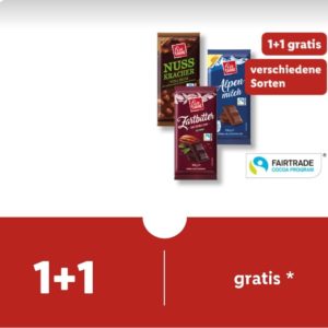 Lidl Plus: Fin Carré Schokolade verschiedene Sorten 1+1 GRATIS