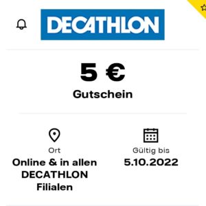 Vattenfall Kunden: 5€ Decathlon Gutschein ohne MBW - Freebies möglich