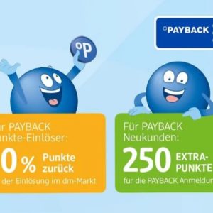 10 % auf eingelöste Punkte bei DM & 250 Punkte Extra für erste Konto-Verknüpfung *Punkte-Woche*