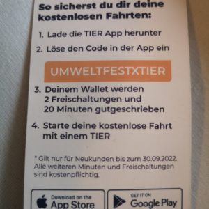 TIER - 2 Freischaltungen und 20 Minuten gratis für Neukunden